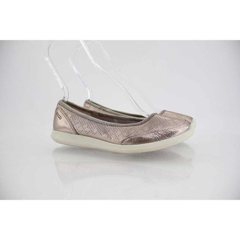 Ecco Sense Flat Women's 5 Rose Metallic Leather Slip On Flats Loafers Comfy